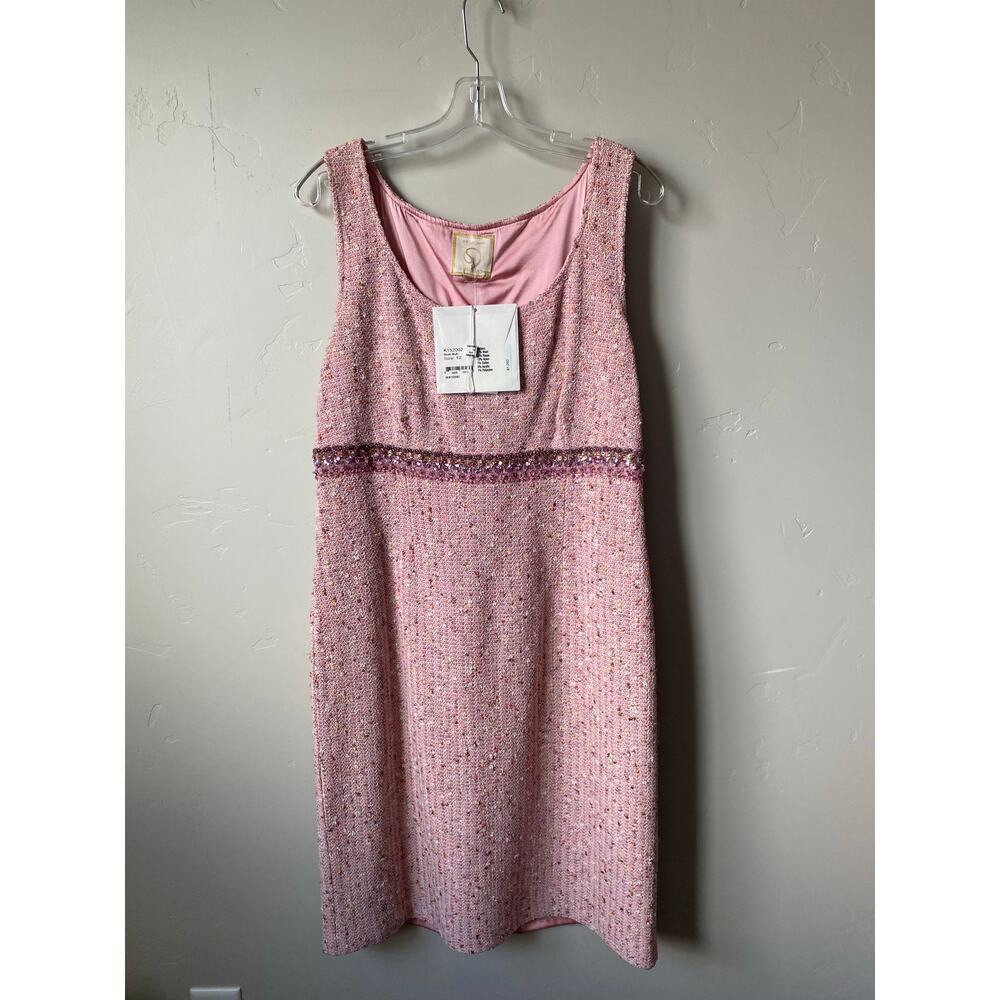 St. John Couture Embellished Knit Pink Blush Multi Jacket & Dress Suit- Size 12 - Picture 11 of 16